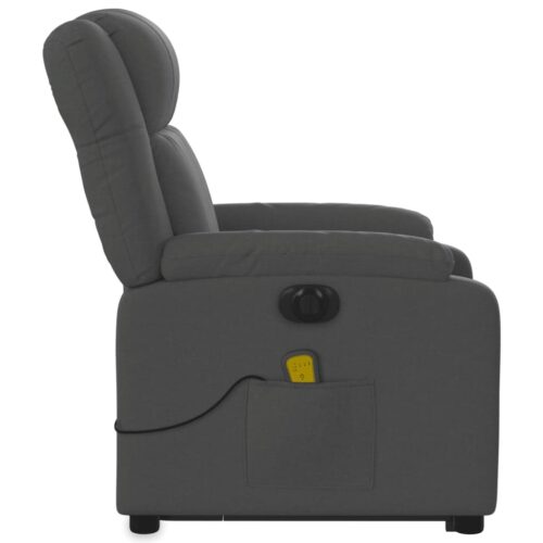 Electric Stand up Massage Recliner Chair Dark Grey Fabric - Image 9