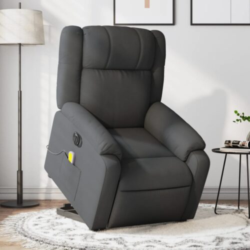 Electric Stand up Massage Recliner Chair Dark Grey Fabric - Image 12