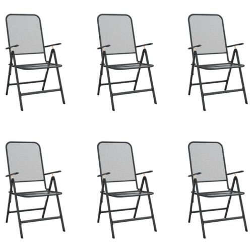 7-Piece Garden Dining Set Anthracite Metal Mesh Outdoor Patio Lounge Furniture - Image 3