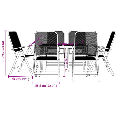 7-Piece Garden Dining Set Anthracite Metal Mesh Outdoor Patio Lounge Furniture - Image 10