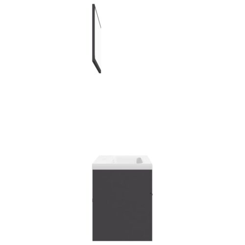 Bathroom Furniture Set Grey Engineered Wood - Image 6