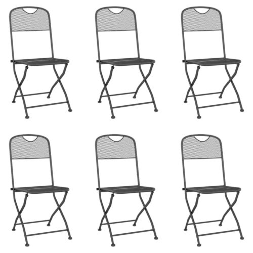 7-Piece Garden Dining Set Anthracite Metal Mesh Outdoor Patio Lounge Furniture - Image 3