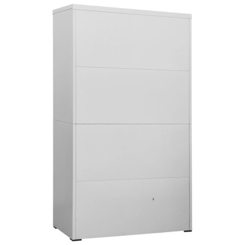 Filing Cabinet Light Grey 90x46x164cm Steel - Image 4