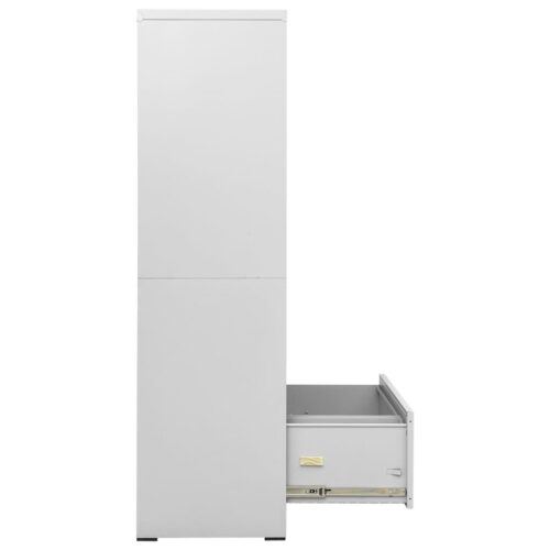Filing Cabinet Light Grey 90x46x164cm Steel - Image 6