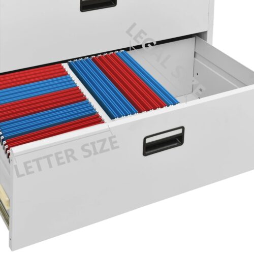 Filing Cabinet Light Grey 90x46x164cm Steel - Image 10