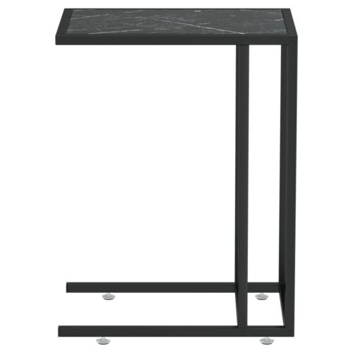 Tempered Glass Marble Side Coffee Table Sofa Lounge Storage Laptop Bedside Desk - Image 4