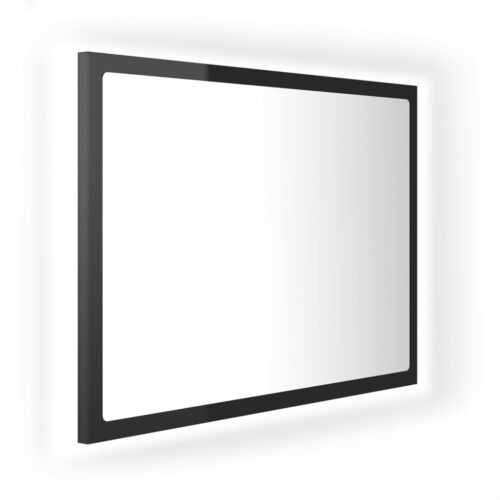 LED Bathroom Mirror High Gloss Black 60x8.5x37cm Acrylic - Image 2