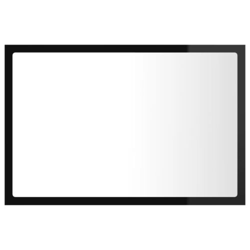 LED Bathroom Mirror High Gloss Black 60x8.5x37cm Acrylic - Image 3