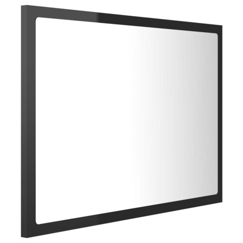 LED Bathroom Mirror High Gloss Black 60x8.5x37cm Acrylic - Image 4