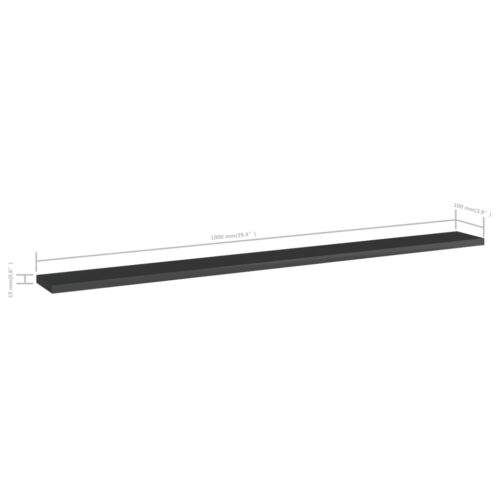 Bookshelf Boards 4pcs High Gloss Black 100x10x1.5cm Engineered Wood - Image 5