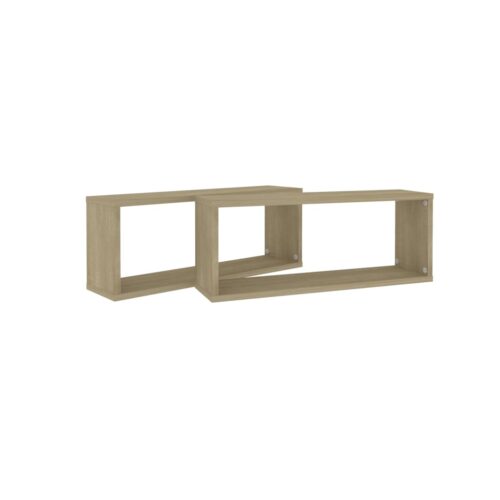 Wall Cube Shelves 2pcs Sonoma Oak 60x15x23cm Engineered Wood - Image 8