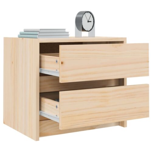 Solid Pine Wood Bedside Table Drawer Storage Side Cabinet Bedroom Nightstand - Image 4