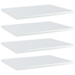 Bookshelf Boards 4pcs High Gloss White 40x30x1.5cm Engineered Wood