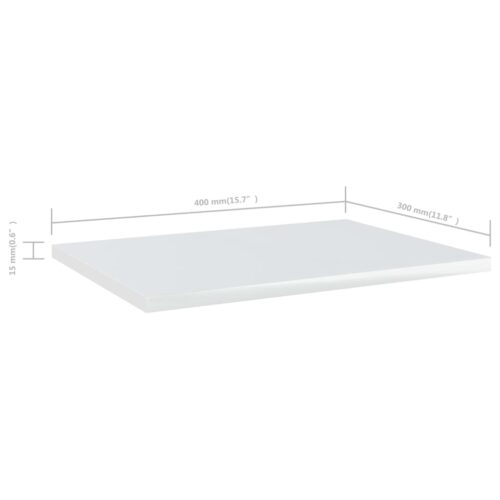 Bookshelf Boards 4pcs High Gloss White 40x30x1.5cm Engineered Wood - Image 5