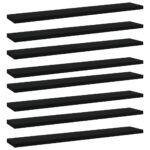 Bookshelf Boards 8pcs Black 60x10x1.5cm Engineered Wood