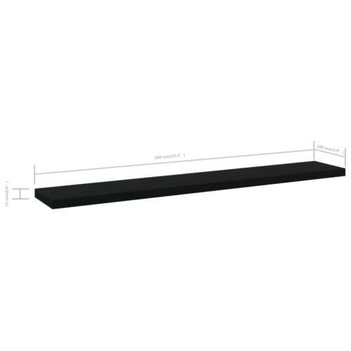 Bookshelf Boards 8pcs Black 60x10x1.5cm Engineered Wood - Image 5
