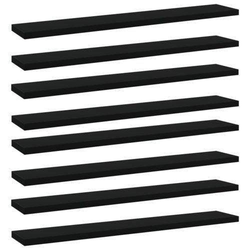 Bookshelf Boards 8pcs Black 60x10x1.5cm Engineered Wood - Image 6