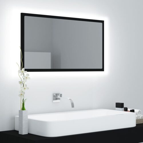 LED Bathroom Mirror Black 80x8.5x37cm Acrylic - Image 12