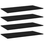 Bookshelf Boards 4pcs Black 80x20x1.5cm Engineered Wood