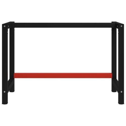 Work Bench Frame Metal 120x57x79cm Black Red - Image 2
