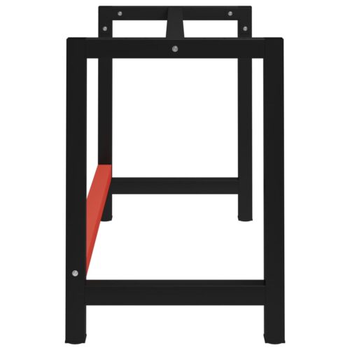 Work Bench Frame Metal 120x57x79cm Black Red - Image 3