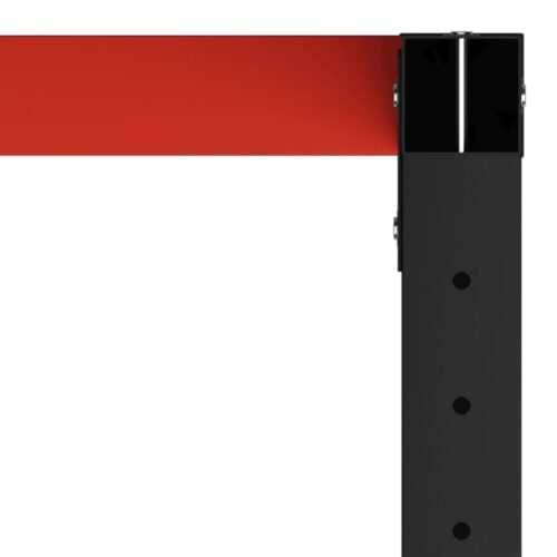 Work Bench Frame Metal 120x57x79cm Black Red - Image 6