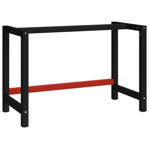 Work Bench Frame Metal 120x57x79cm Black Red - Image 8