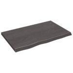 Table Top Dark Brown 80x50x4cm Treated Solid Wood Oak DIY Desk Panel Board