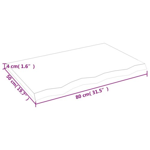 Table Top Dark Brown 80x50x4cm Treated Solid Wood Oak DIY Desk Panel Board - Image 8