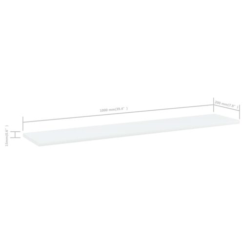 Bookshelf Boards 4pcs White 100x20x1.5cm Engineered Wood - Image 5