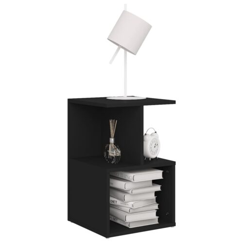 Bedside Cabinet Black 35x35x55cm Engineered Wood - Image 3