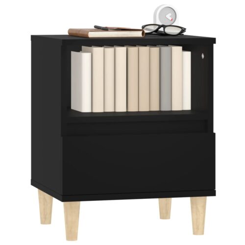 Bedside Cabinet Black 40x35x50cm - Image 4