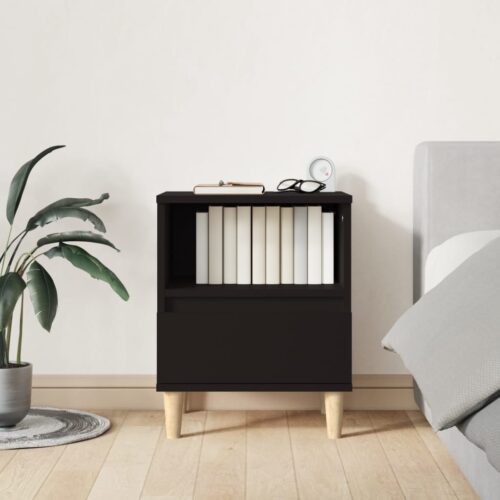 Bedside Cabinet Black 40x35x50cm - Image 11