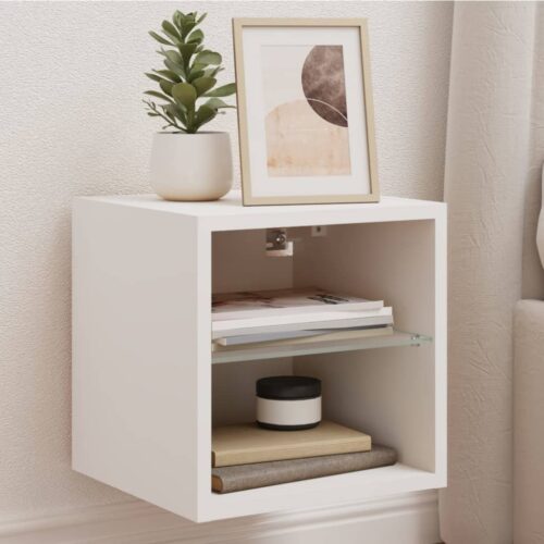 TV Wall Cabinets with LED Lights 2pcs White 30x28.5x30cm - Image 12