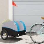 Bike Trailer Black Blue 45kg Iron Bicycle Cargo Rear Storage Transport Wagon