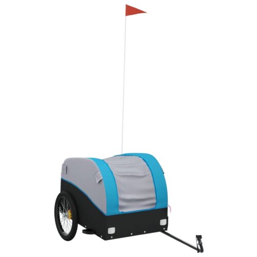 Bike Trailer Black Blue 45kg Iron Bicycle Cargo Rear Storage Transport Wagon - Image 2