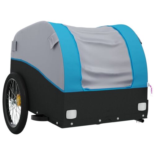 Bike Trailer Black Blue 45kg Iron Bicycle Cargo Rear Storage Transport Wagon - Image 4