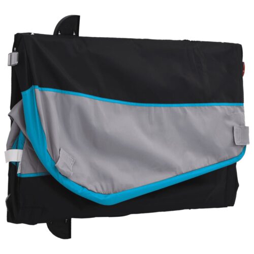 Bike Trailer Black Blue 45kg Iron Bicycle Cargo Rear Storage Transport Wagon - Image 9