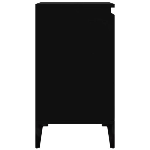 Sink Cabinet Black 58x33x60cm Engineered Wood - Image 6