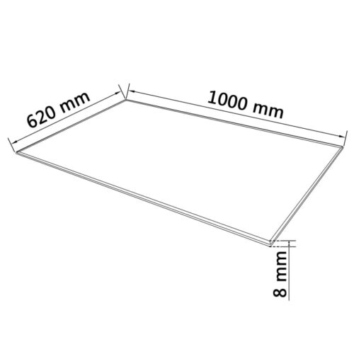 Table Top Tempered Glass Rectangular 1000x620mm DIY Desk Panel Board - Image 4