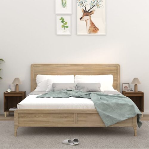 Bedside Cabinets 2pcs Brown Oak 40x35x50cm - Image 10