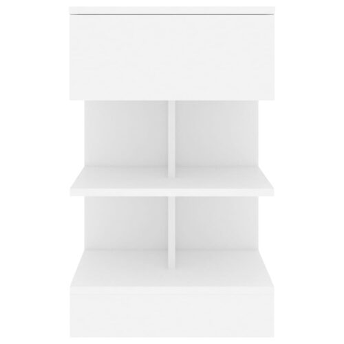Bedside Cabinet White 40x35x65cm Engineered Wood - Image 5