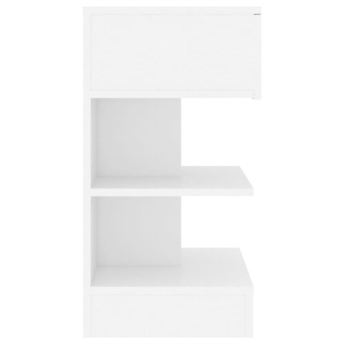 Bedside Cabinet White 40x35x65cm Engineered Wood - Image 6