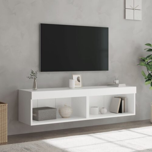 2pcs RGB LED Lights Wall TV Cabinet Entertainment Unit Table Stand Storage Shelf - Image 5