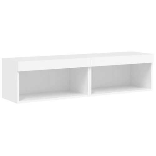 2pcs RGB LED Lights Wall TV Cabinet Entertainment Unit Table Stand Storage Shelf - Image 7
