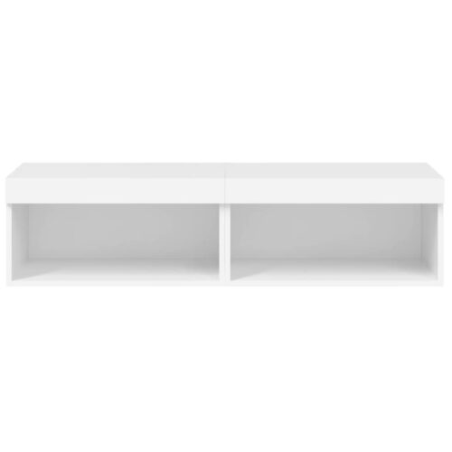 2pcs RGB LED Lights Wall TV Cabinet Entertainment Unit Table Stand Storage Shelf - Image 8