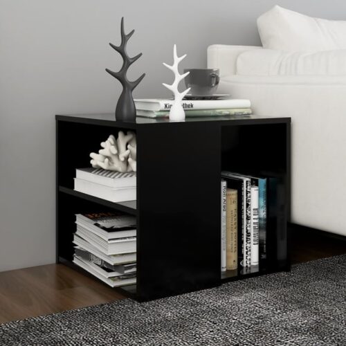 Side Table Black 50x50x45cm Engineered Wood