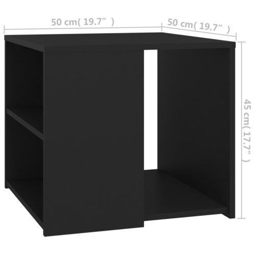 Side Table Black 50x50x45cm Engineered Wood - Image 6
