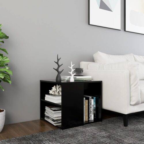 Side Table Black 50x50x45cm Engineered Wood - Image 7