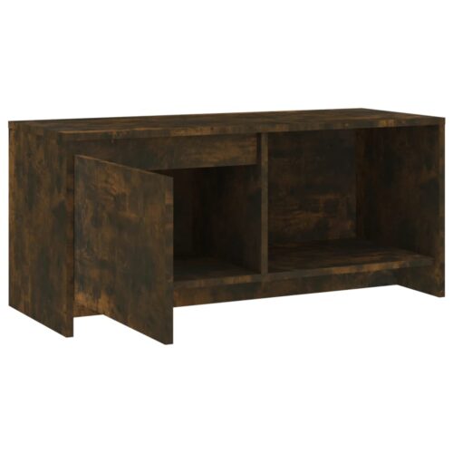 TV Cabinet Smoked Oak 90x35x40cm Engineered Wood - Image 7